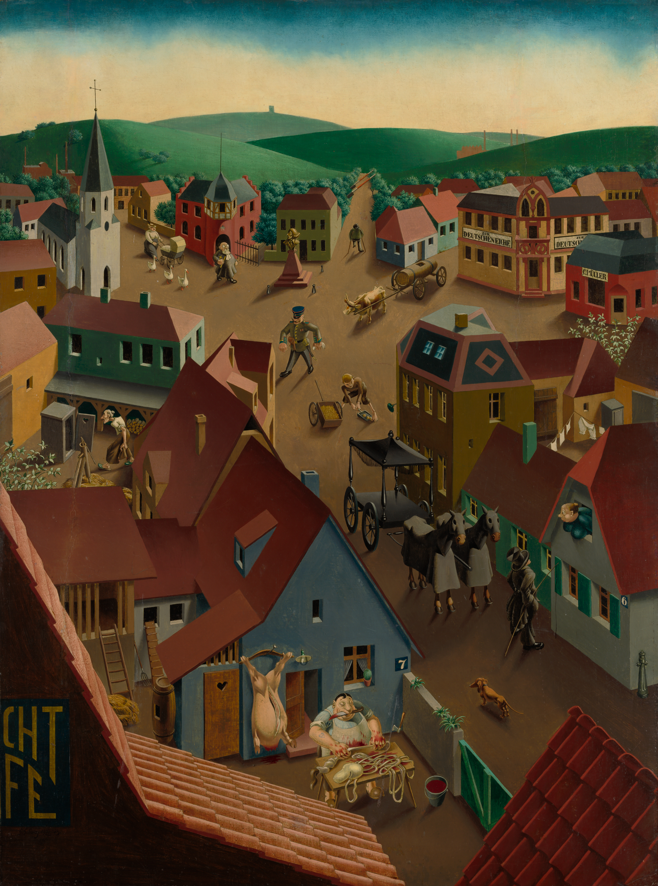 Perspective | Georg Scholz's vision of a Weimar German village is