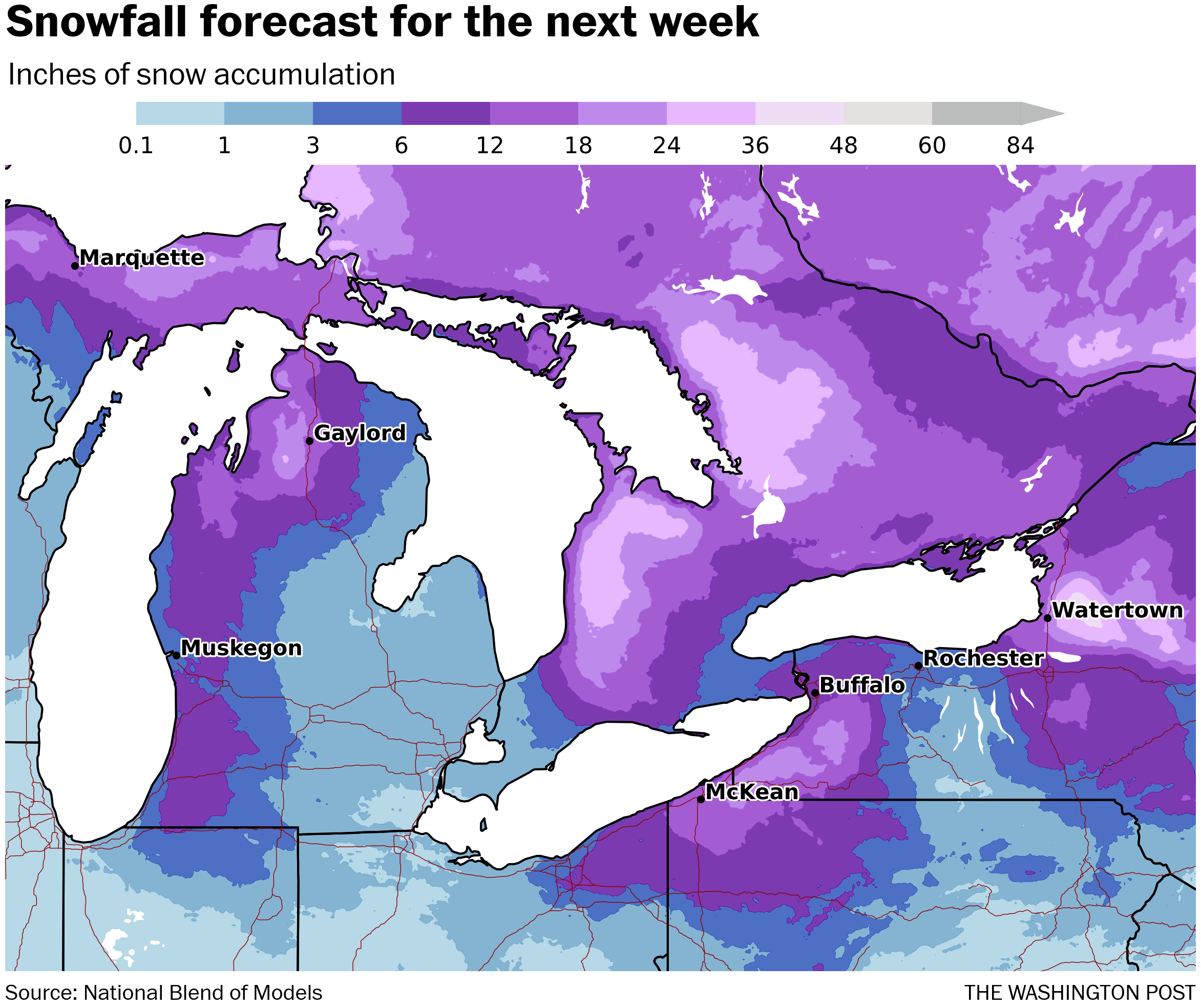 Snow Depths In Michigan