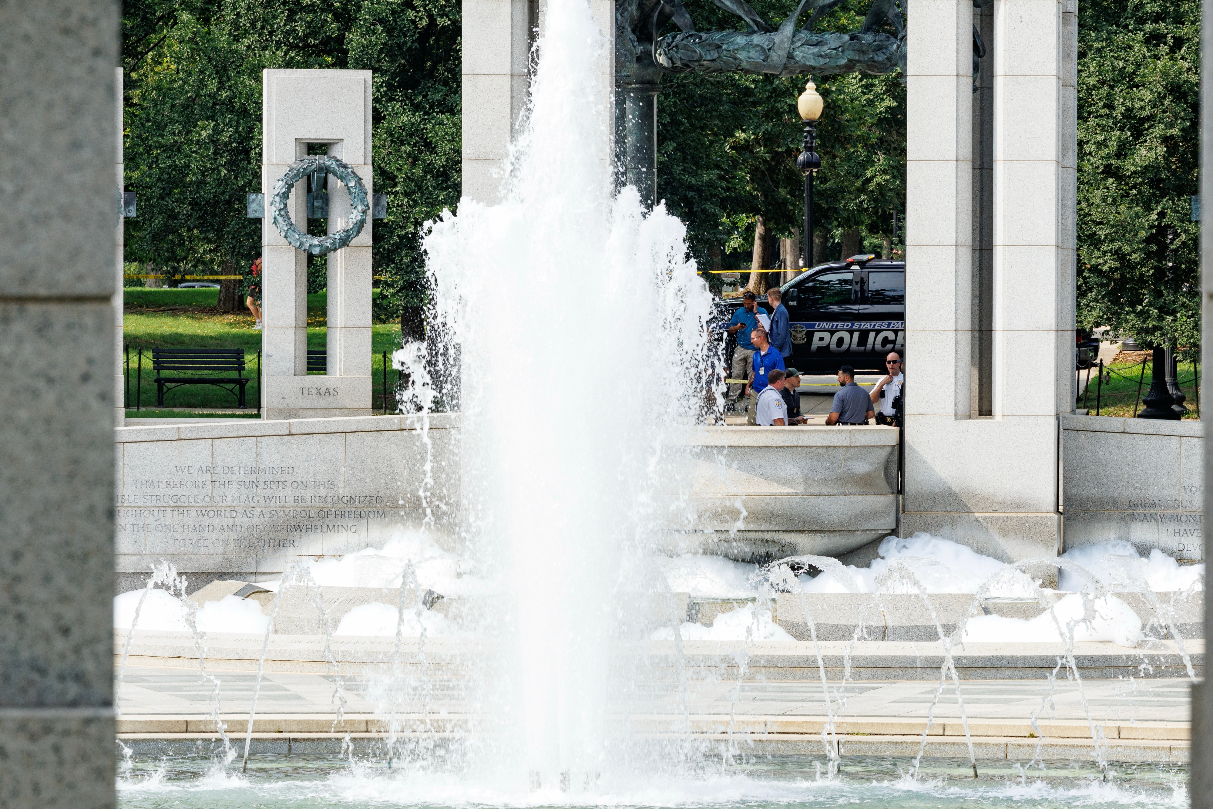 Woman accused of vandalizing World War II Memorial with pink graffiti and bubble soap faces two federal felonies; Pirro says 'despicable attack' as suspect now in custody