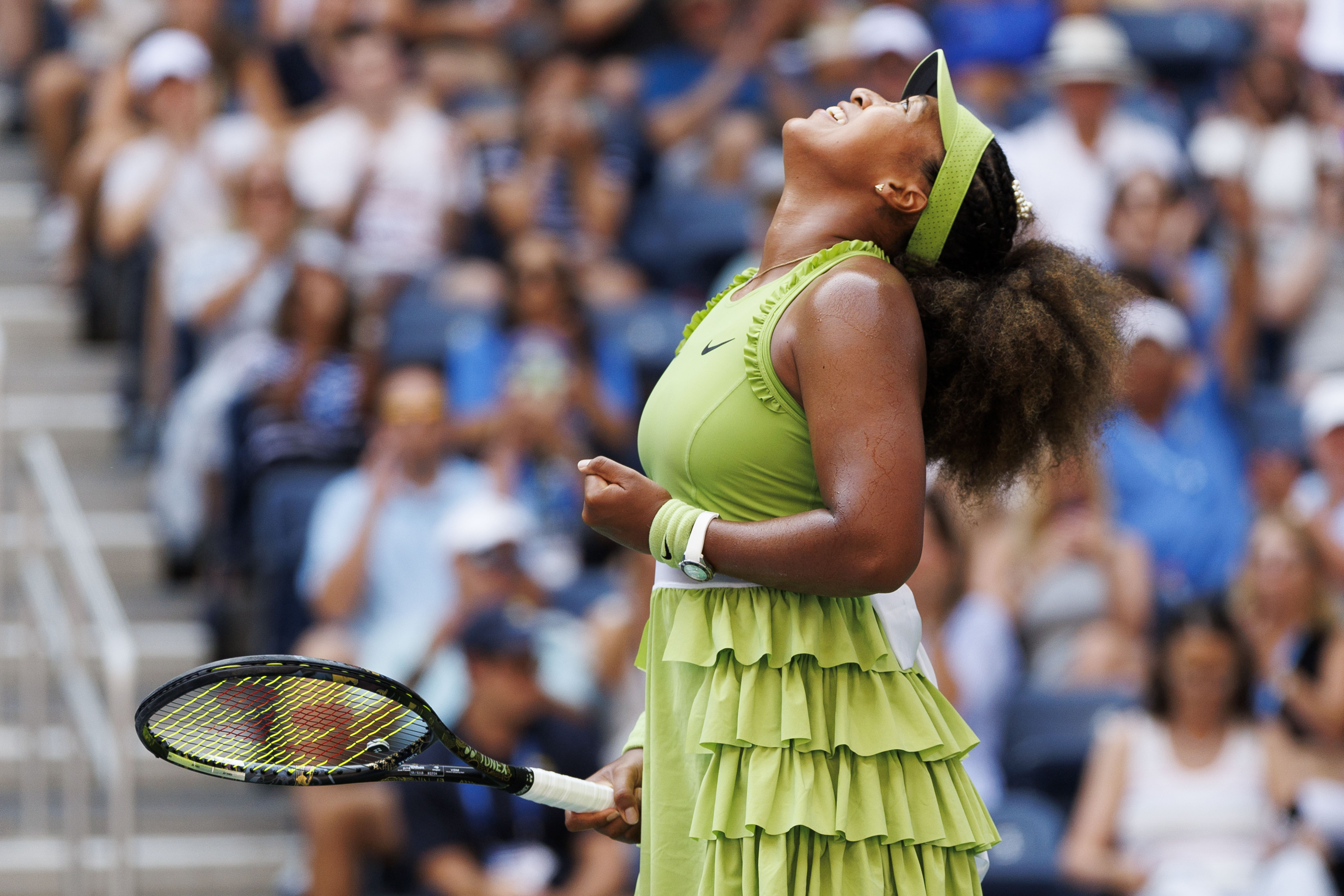 Naomi Osaka, rocking a 'Brat' green outfit, starts strong at U.S.
