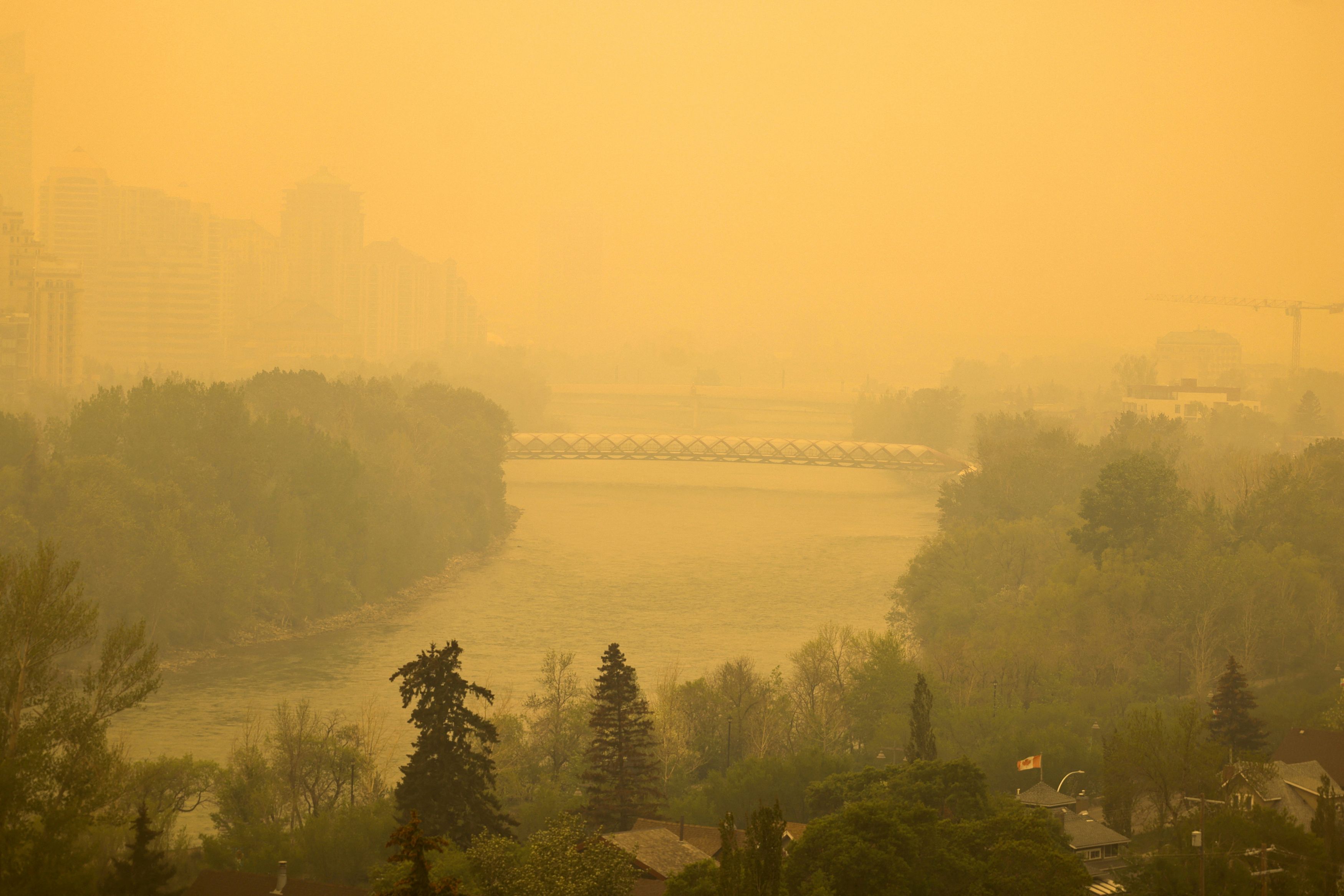 Air quality in calgary off the charts bad from forest fires between