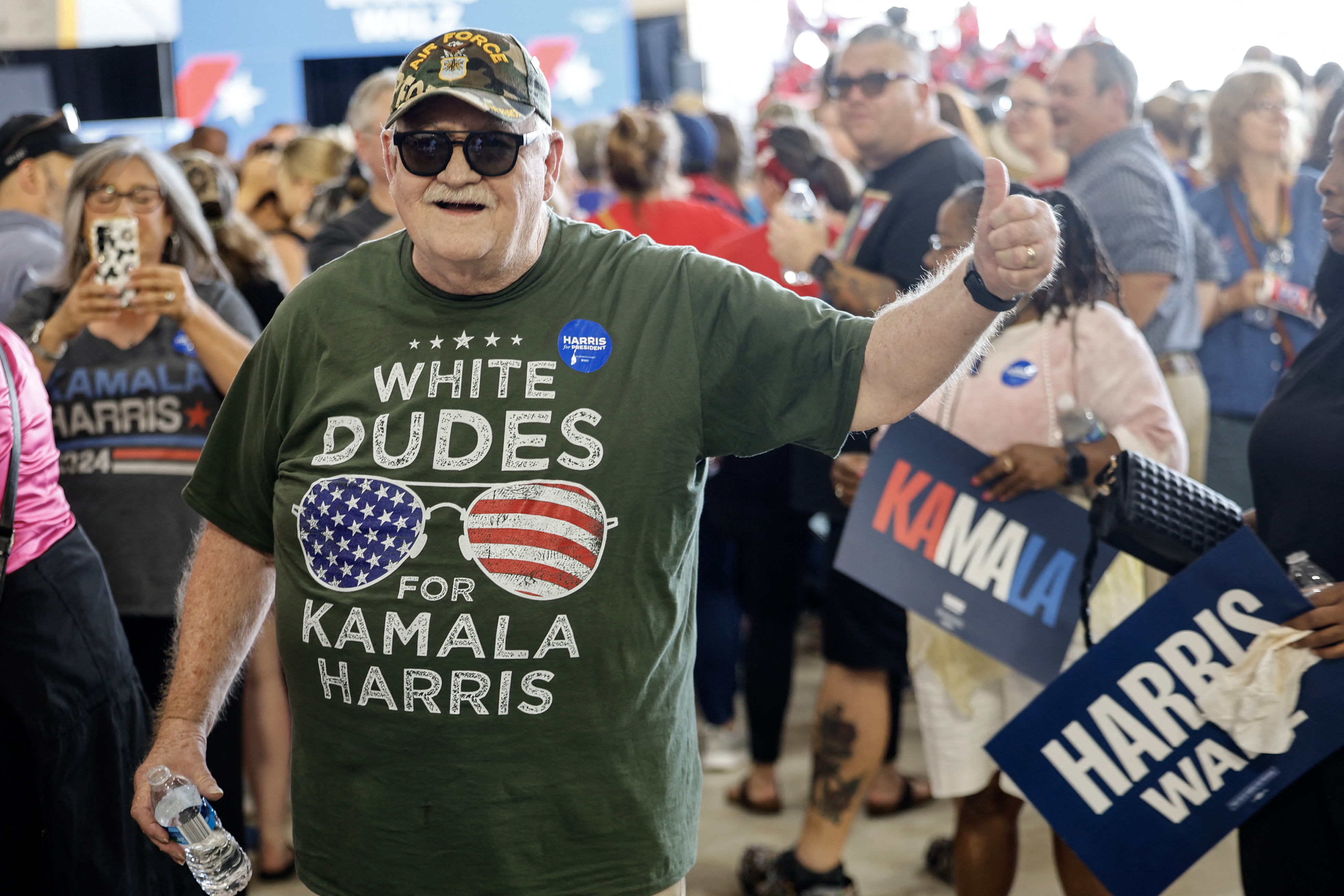 Cappello Bianco Dudes For Kamala-Harris – Cappello Da Papà Ricamato – Taglia M