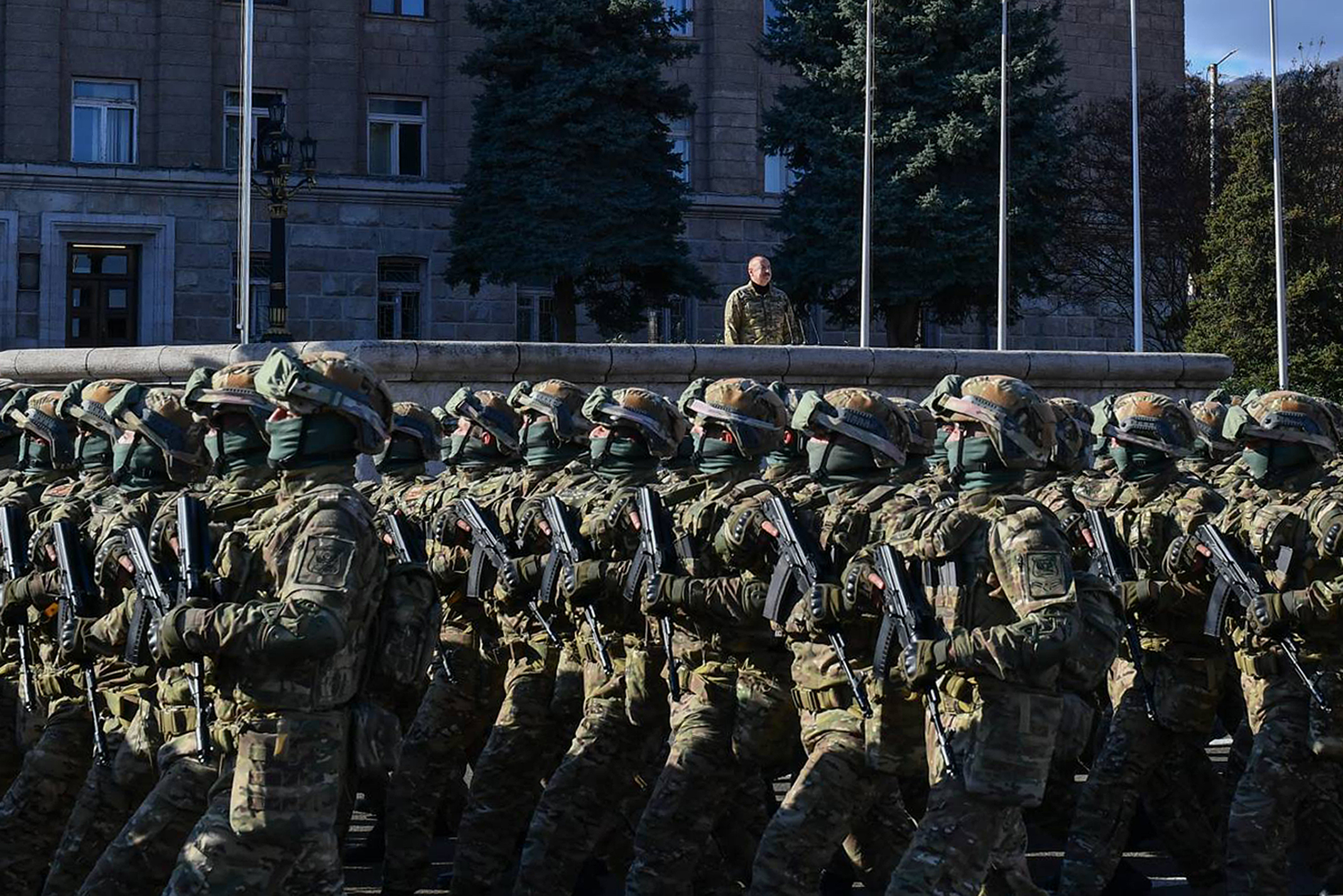 Azerbaijan's president addresses a military parade in Karabakh and says 'we showed the whole world' - Vimarsana News