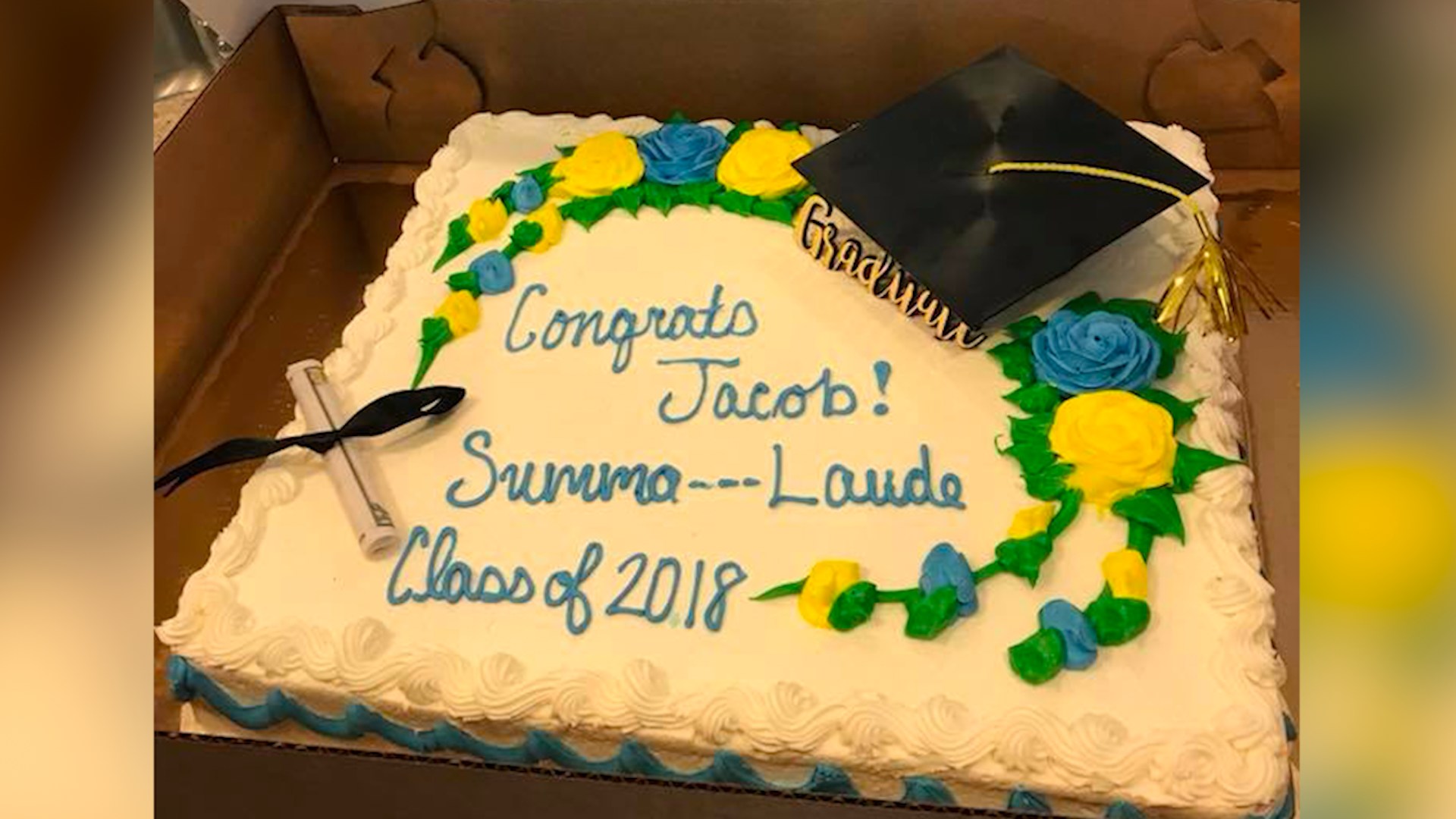 Proud mom orders 'Summa Cum Laude' cake online. Publix censors it to 'Summa . . .  Laude.
	