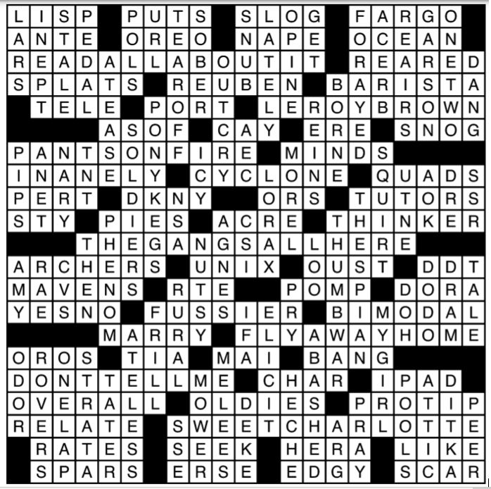 Style Conversational Week 1446 The Empress Of The Style Invitational On This Week S Reverse Crossword And Compare Contrast Results The Washington Post