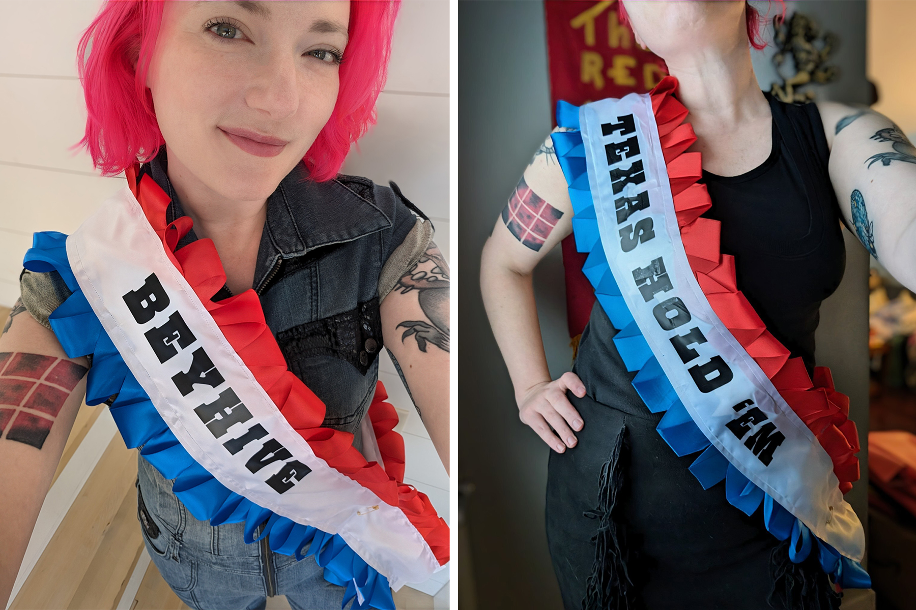 Cowboy Carter Customizable Sash – Red White & Blue Party Sash For ...