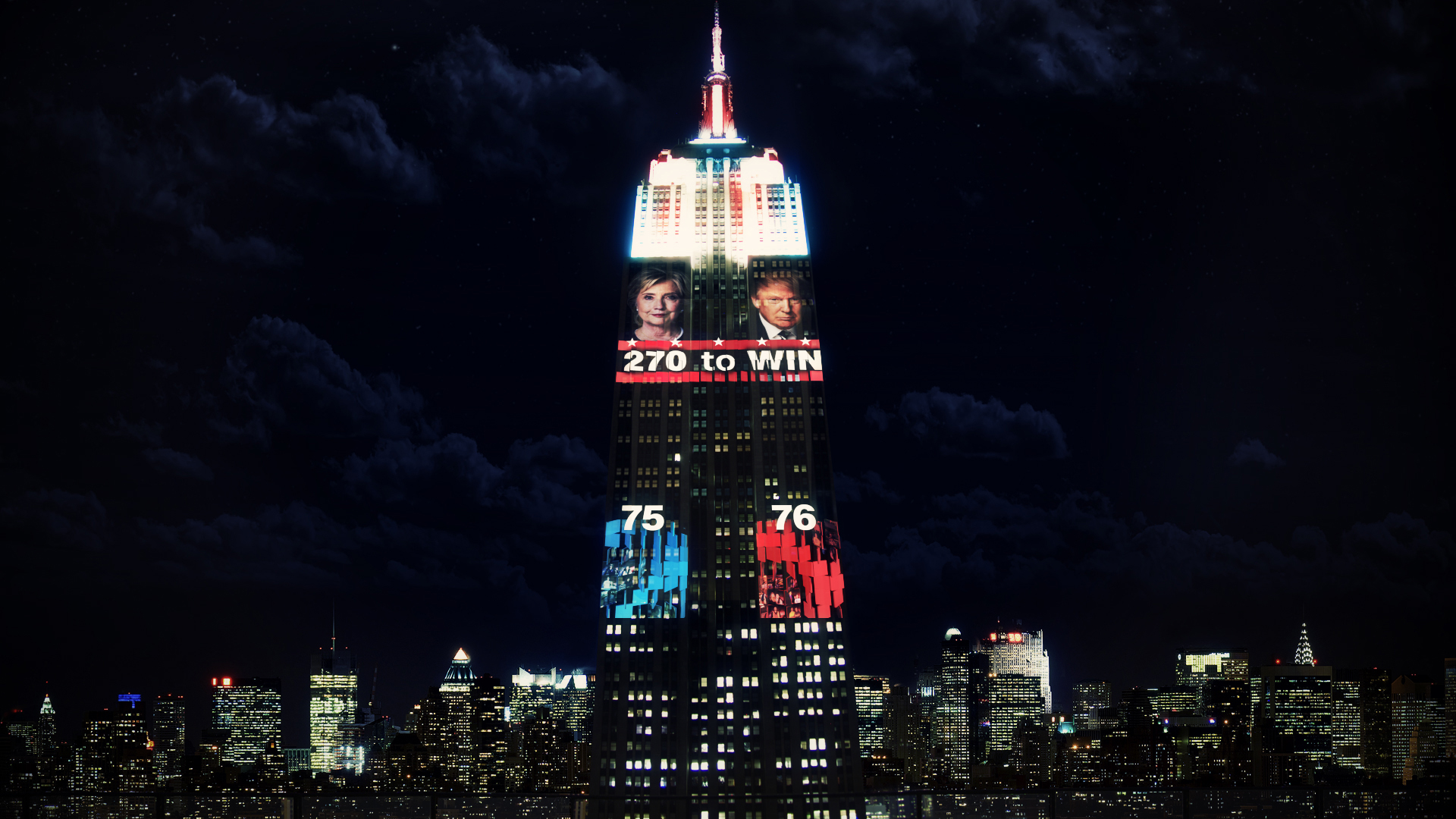 The Empire State Building Has Transformed Into A Giant Glowing Election Tracker Tonight The Washington Post