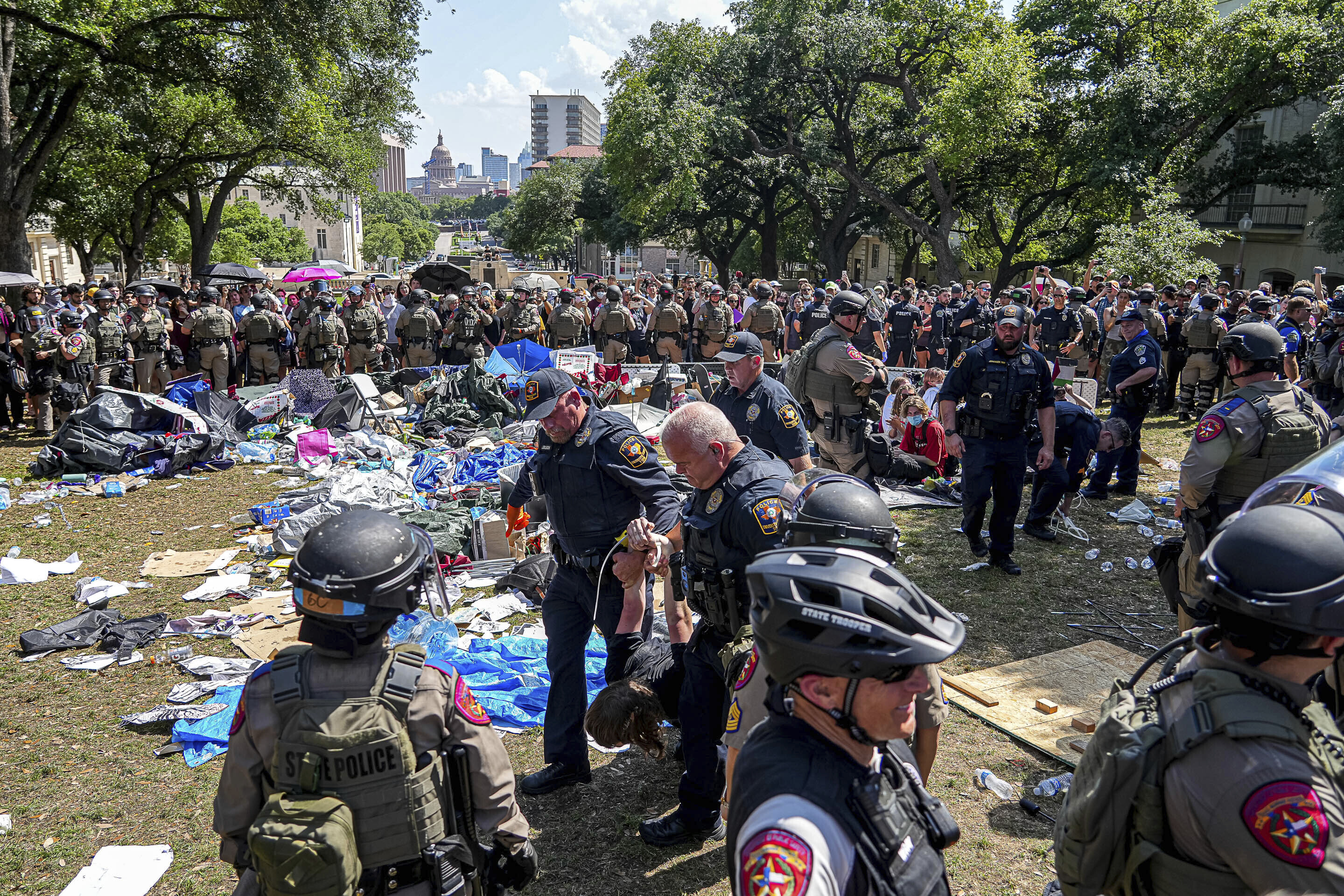 American Riot Police Line