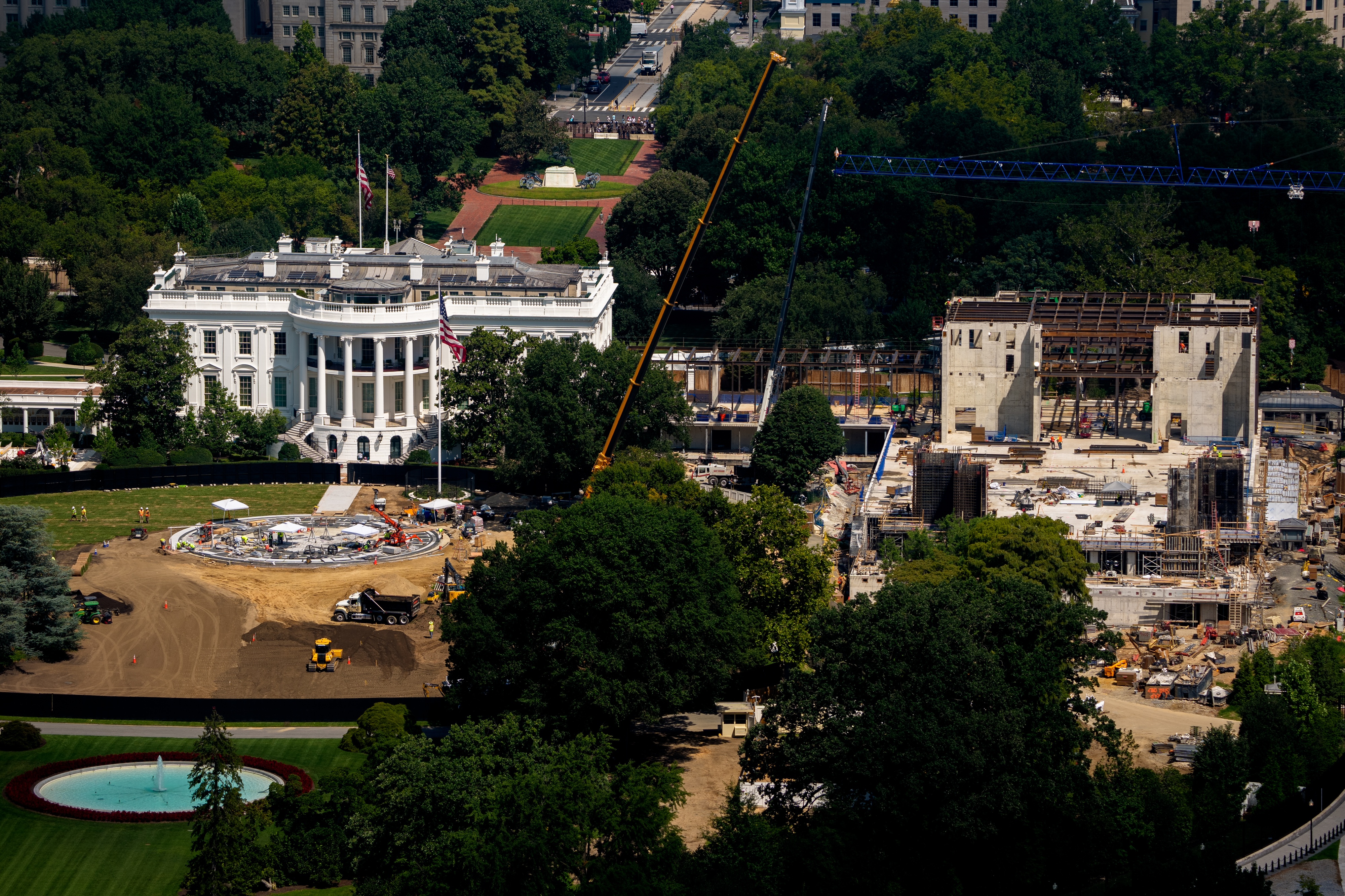 White House says its ballroom is 65% complete, but its documents suggest otherwise; reporter says it's not a 'happy environment' amid Iran war