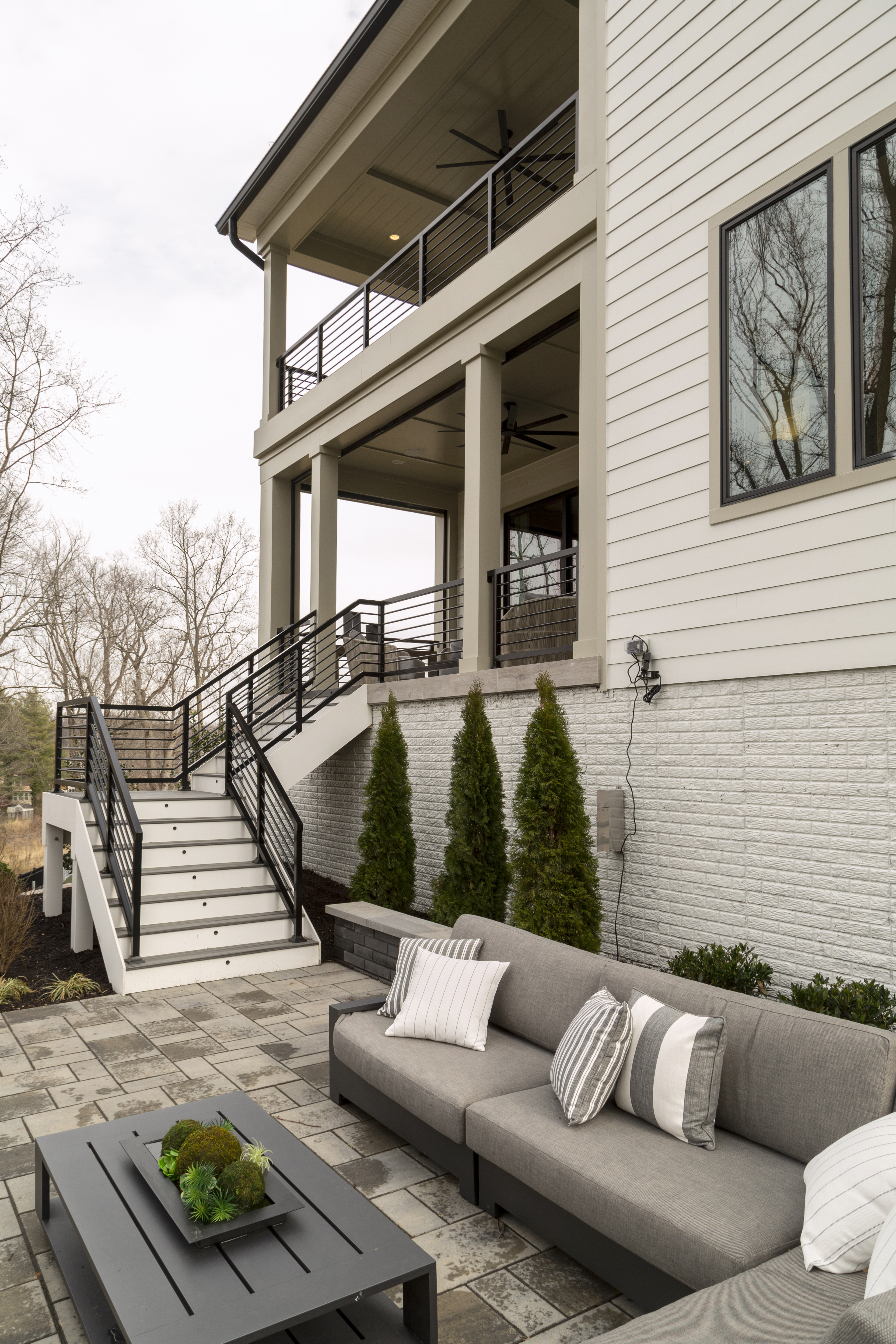 indoor outdoor living area in basement with garage door on Indoor Outdoor Living On Every Level The Washington Post