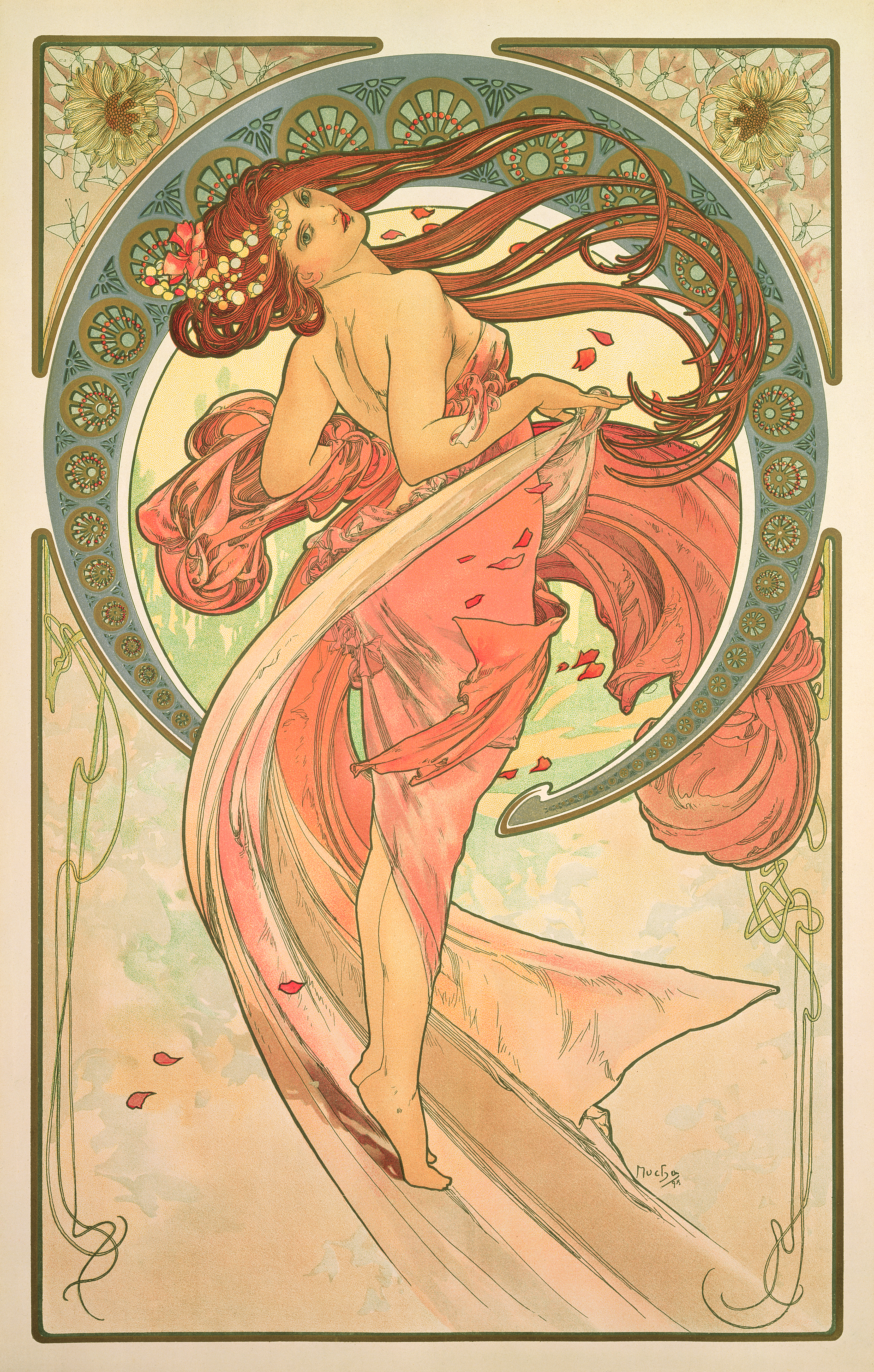 Alphonse Mucha's flowing art nouveau style is still all over
