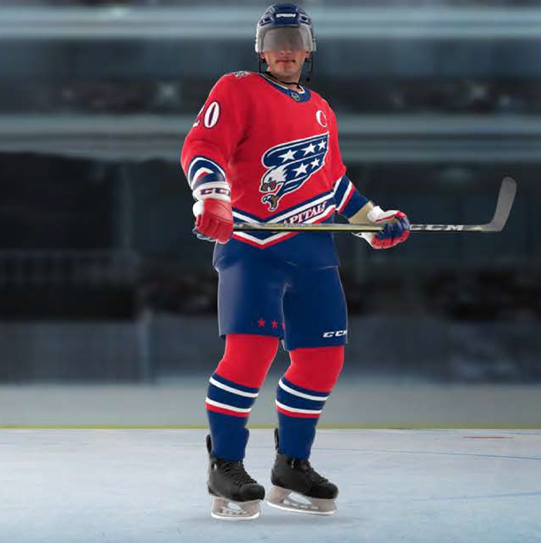 Capitals Reverse Retro 2.0 jersey features the Screaming Eagle on black