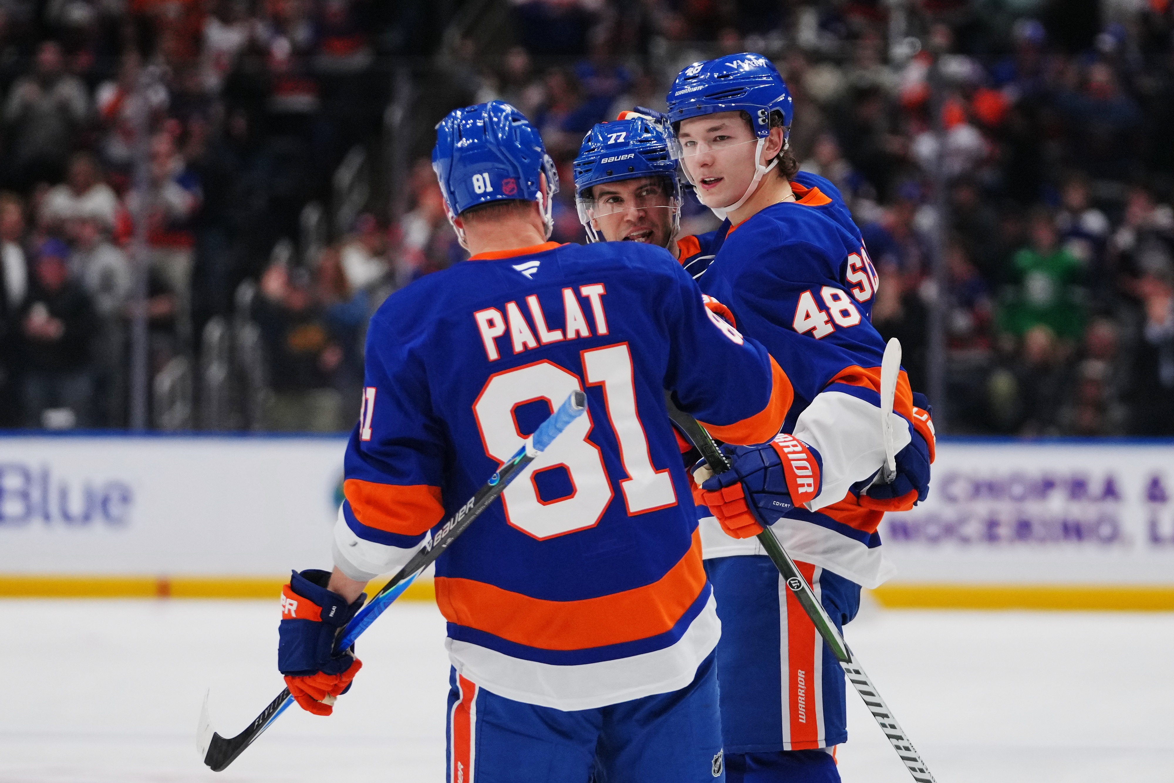 Matthew Schaefer wearing Islanders blue in 2026