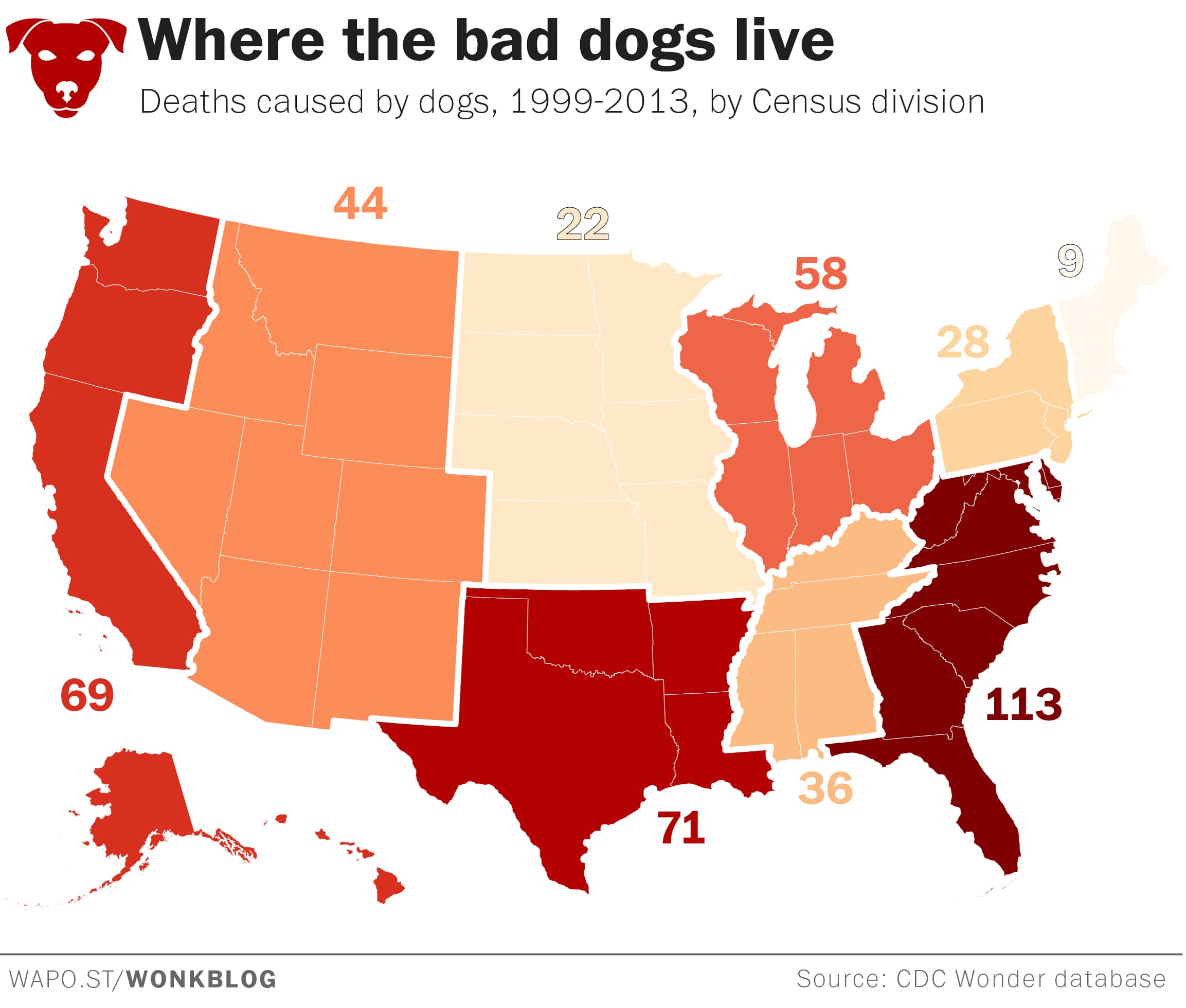 Maps Where You Re Most Likely To Get Killed By Animals This Summer The Washington Post